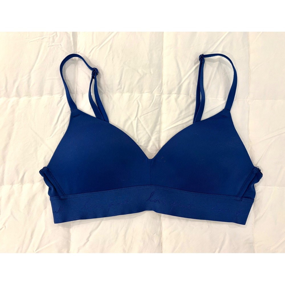 Victoria's Secret PINK Wear Everywhere Wireless Bra Cobalt Blue 34A